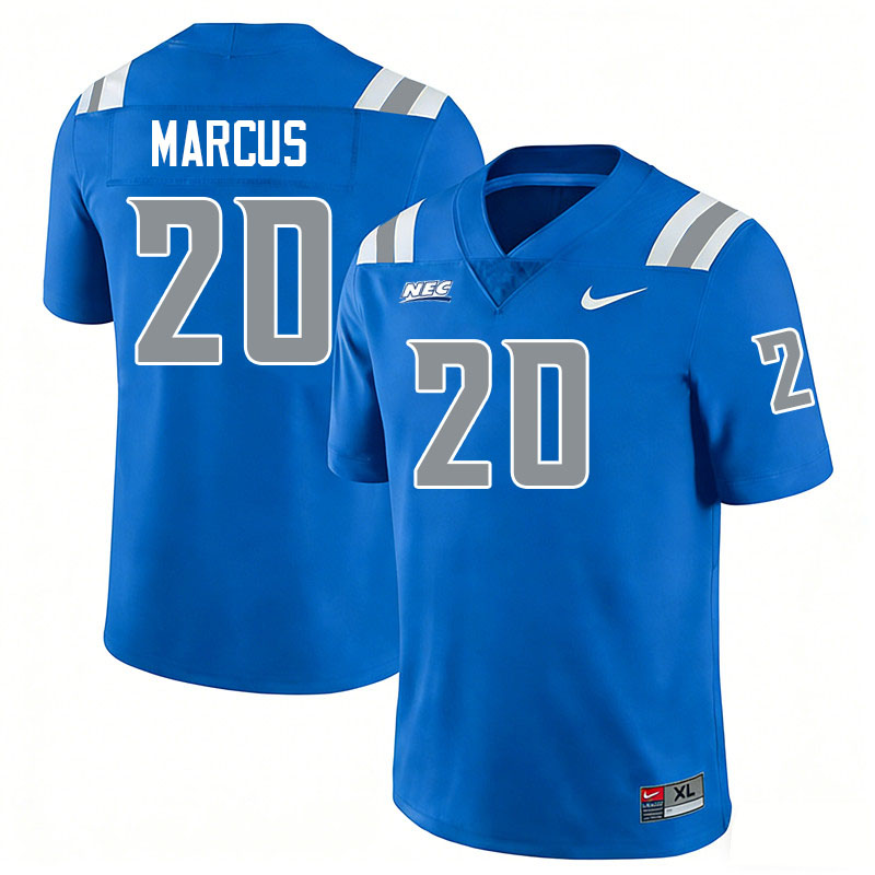 Central Connecticut Blue Devils #20 Donny Marcus College Football Jerseys,Uniforms-Blue